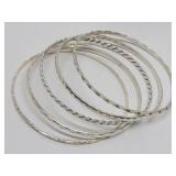 (5) 925 Sterling Bangle Bracelets - 36.1 gtw