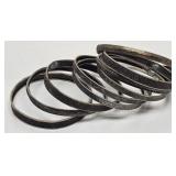 (9) Bangle Bracelets - Possibly Sterling - 66.9gtw