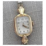 14K Gold Lady Elgin 19J Wrist Watch - 11.0 gtw