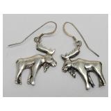 Sterling Moose Drop Earrings - 6.9 gtw