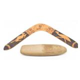 Hand Carved Australian Boomerang & Rattleback...