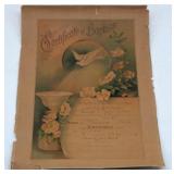 1912 Certificate of Baptism