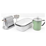 VTG SAMSON Toaster, Green Enamel Percolator ...