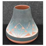 Signed EAGLE HAWK Navajo Pottery Vase