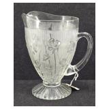Jeanette Iris & Herringbone Footed Water Pitcher