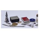Small Estate Desk Drawer Items -Bell, Watch, Token