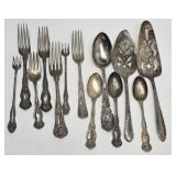 (13) Antique Silverplate Flatware & Serving Pieces
