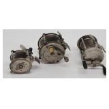 (3) Vintage Fishing Reels, Keystone Crown Quality