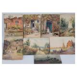 (8)19th C. Small Unframed English Watercolors