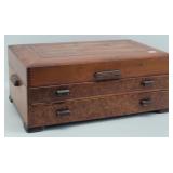 Antique International Silver Burlwood Flatware Box
