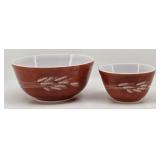 (2) Pyrex Autumn Harvest Mixing Bowls