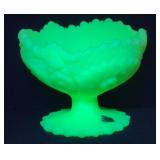 Fenton Frosted Custard Uranium Glass Pinwheel ...
