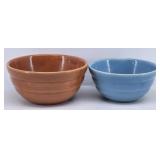 (2) Bauer USA Pottery Mixing Bowls Beehive Ring