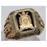 10J Gold 1933 Lawrenceville Class Ring - 7.5 gtw