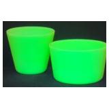 Jadeite Uranium Glass Bowl & Canister
