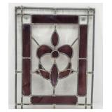 Leaded Stained Glass Fleur-De-Lis Panel 13x17"