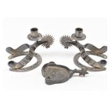 St Croix Forge Cowboy Spur Candleholders &