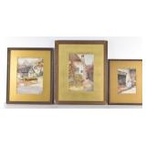 (3) 19th C. English Watercolors of Rustic Scenes