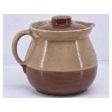 Vintage MCM Cabin Art Bake Ware Brown Pitcher Pot