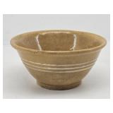 Small Antique Yellow Ring Ware 3-Ring Pottery Bowl