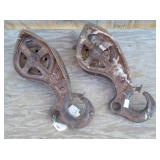 (2) Cast Iron Hay Trolley Pulleys