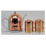 Copper Tea Pot, Large Salt & Pepper