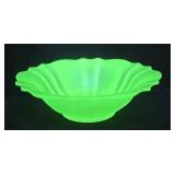Green Uranium  Depression Glass 10" Bowl