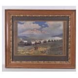 THE COVERED WAGON  George Woodworth Antique Print