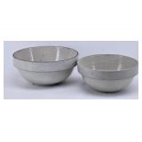 Antique Pottery Bowls 12" & 10 3/4"