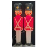 (2) VTG Christmas Blow Mold Light Up Toy Soldiers