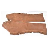 Pair of Fringed Leather Western Cowboy Chaps