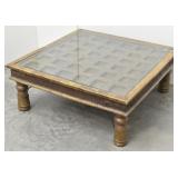 Indian Antique Brass Window Grate Coffee Table