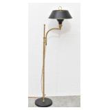 Mid-Century Brass Swing Arm Floor Lamp