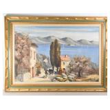 Oil Painting of Mediterranean Villas by SeaShore