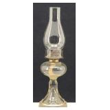 Vtg Clear Glass Hurricane Glass Oil Lamp