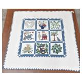 Quilted Coverlet Every Square Different Design