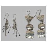 (2 pr) Sterling Drop Earrings - 16.9 gtw