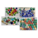(115+) Vintage Marbles: Slag Glass, Solid, Minis..