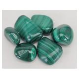 (6) Polished Tumbled Green Malachite Stones 3.8oz