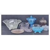 Antique Estate Glassware- Crystal, Blue, Etched,
