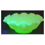 Fenton Frosted Custard Uranium Glass Persian ...