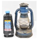 Blue Dietz Oil Lantern & Bottle of Lamp Oil