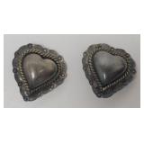 Mexico 925 Sterling Heart Clip-On Earrings