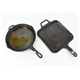 (2) Cast Iron Skillets: Browning 12" & Lodge