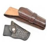 (2) Leather Holsters: Basket Weave Pistol Plus...