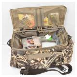 Lot of Fishing Tackle w/ Camouflage Bag