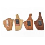 (4) Suede Leather Pistol Holsters