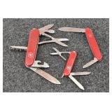 (3) Victorinox Swiss Army Pocket Knives