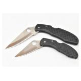 (2) SPYDERCO Clipit Endura Folding Knives 3" &
