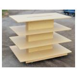 3-Tier Rectangular Rolling Waterfall Display Table